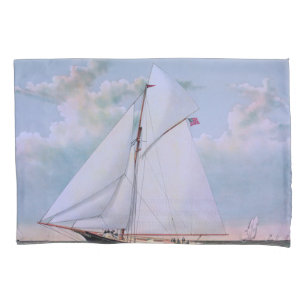 Antique Sailing Ship Sloop Yacht Sailboat Ocean Pillowcase