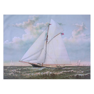 Antique Sailing Ship Sloop Yacht Sailboat Ocean Tablecloth