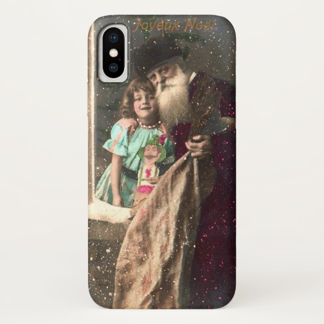 Antique Santa and Girl Christmas Case-Mate iPhone Case (Back)