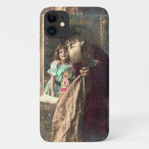 Antique Santa and Girl Christmas iPhone 11 Case