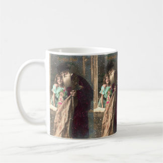 Antique Santa and Girl Christmas Coffee Mug
