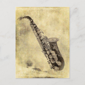 Antique Saxophone Decorative Items Postcard