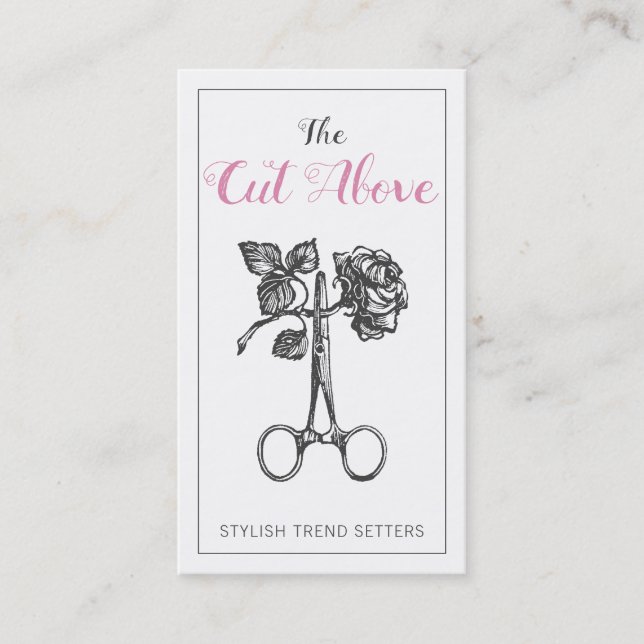 Antique Scissors Hair Stylist Business Card (Front)