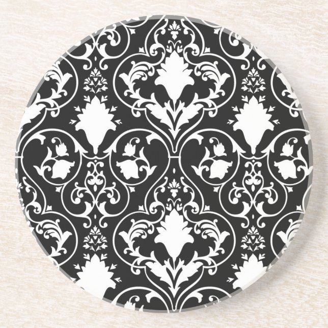Antique scroll wallpaper coaster (Front)