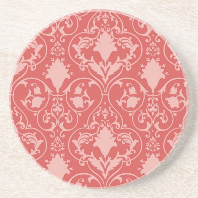 Antique scroll wallpaper coaster (Front)