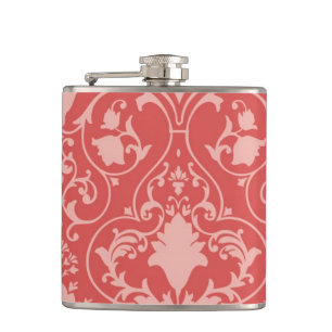 Antique scroll wallpaper hip flask