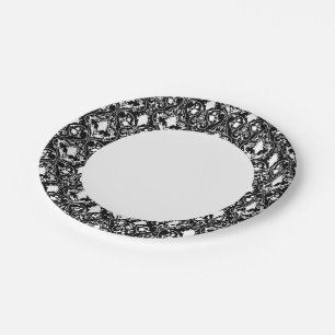 Antique scroll wallpaper paper plate