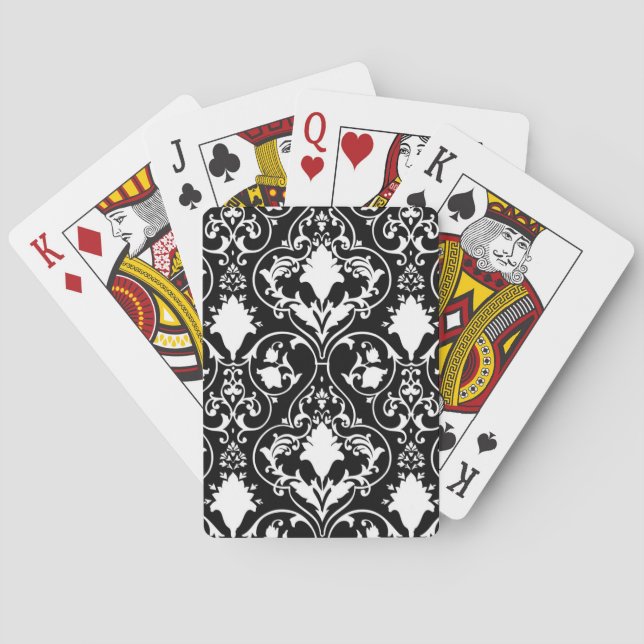 Antique scroll wallpaper playing cards (Back)