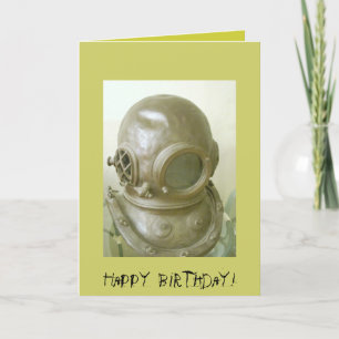 Antique Scuba Helmet Card
