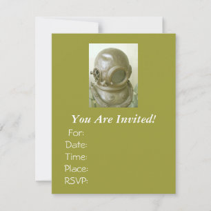 Antique Scuba Helmet Invitation