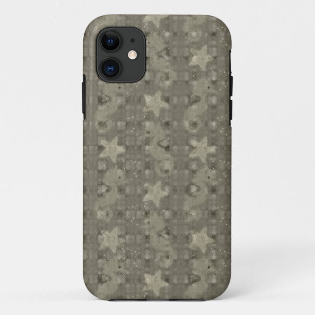 Antique Seahorse And Starfish Pattern Case-Mate iPhone Case (Back)