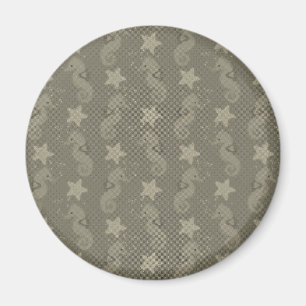 Antique Seahorse And Starfish Pattern Magnet