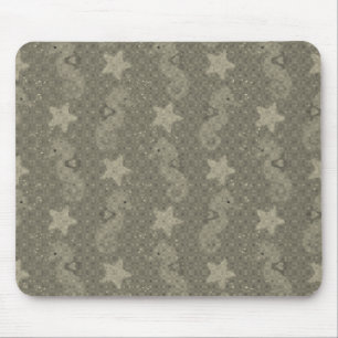 Antique Seahorse And Starfish Pattern Mouse Mat
