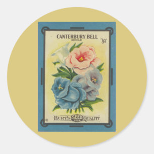 Antique Seed Packet: Canterbury Bells Classic Round Sticker