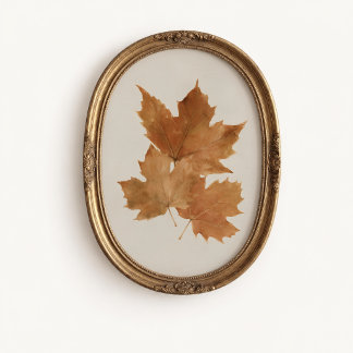 Antique Sepia Autumn Maple Leaf Wall Art Poster