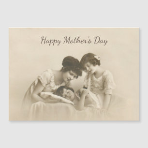 Antique Sepia Portrait of Mother and Children