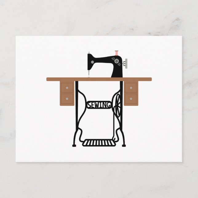 Antique Sewing Machine Postcard (Front)