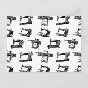 Antique Sewing Machines CUSTOM BACKGROUND COLOR Postcard