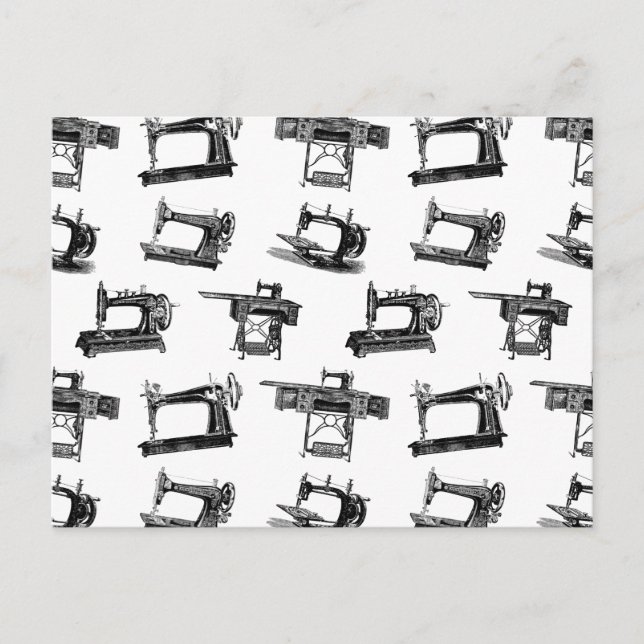 Antique Sewing Machines CUSTOM BACKGROUND COLOR Postcard (Front)
