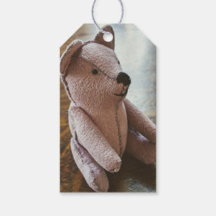 Antique Sewn Teddy Bear Photography Gift Tags