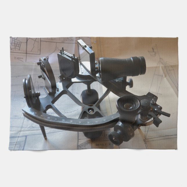 Antique Sextant Tea Towel (Horizontal)