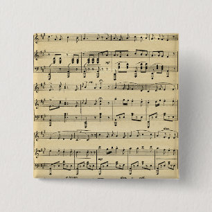 Antique Sheet Music 15 Cm Square Badge