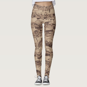 Antique Sheet Music Bach Manuscript Leggings