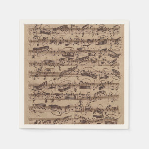 Antique Sheet Music Bach Manuscript Napkin