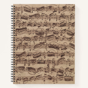 Antique Sheet Music Bach Manuscript Notebook