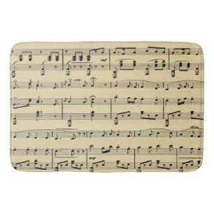 Antique Sheet Music Bath Mat
