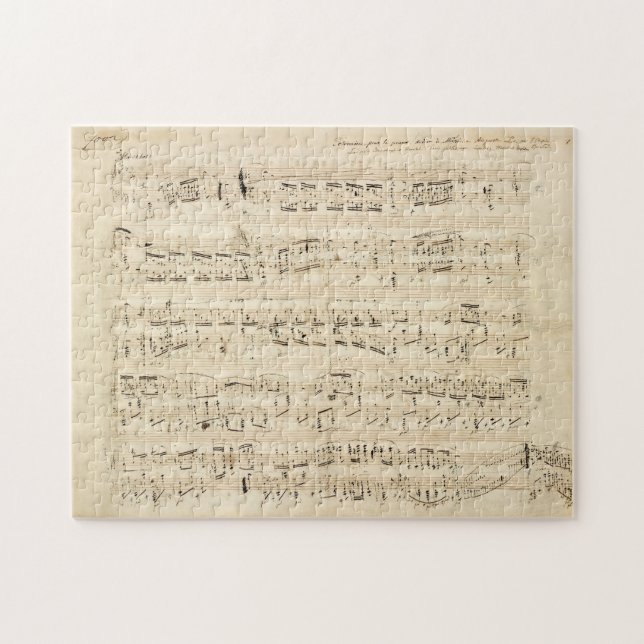 Antique Sheet Music Chopin Manuscript Jigsaw Puzzle (Horizontal)
