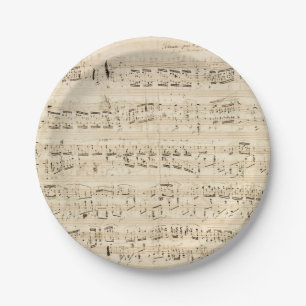 Antique Sheet Music Chopin Manuscript Paper Plate