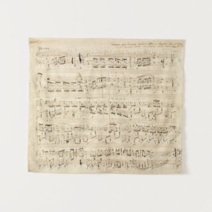 Antique Sheet Music Chopin Manuscript Tapestry