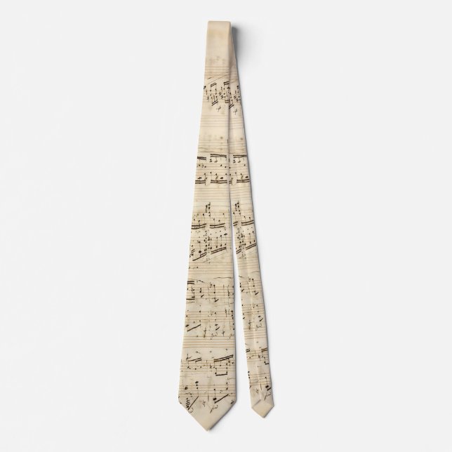 Antique Sheet Music Chopin Manuscript Tie (Front)
