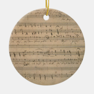Antique Sheet Music from 1822, Song of the Old Man Ceramic Tree Decoration