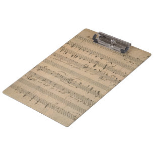 Antique Sheet Music from 1822, Song of the Old Man Clipboard