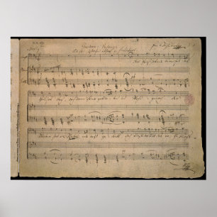 Antique Sheet Music from 1822, Song of the Old Man Poster