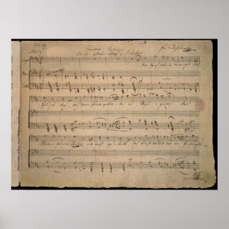 Antique Sheet Music from 1822, Song of the Old Man Poster
