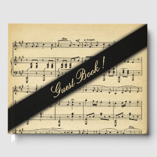 Antique Sheet Music Guest Book
