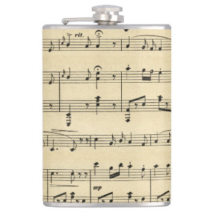 Antique Sheet Music Hip Flask