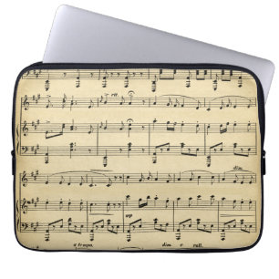 Antique Sheet Music Laptop Sleeve