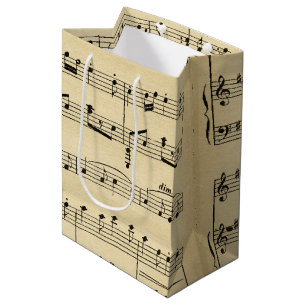 Antique Sheet Music Medium Gift Bag