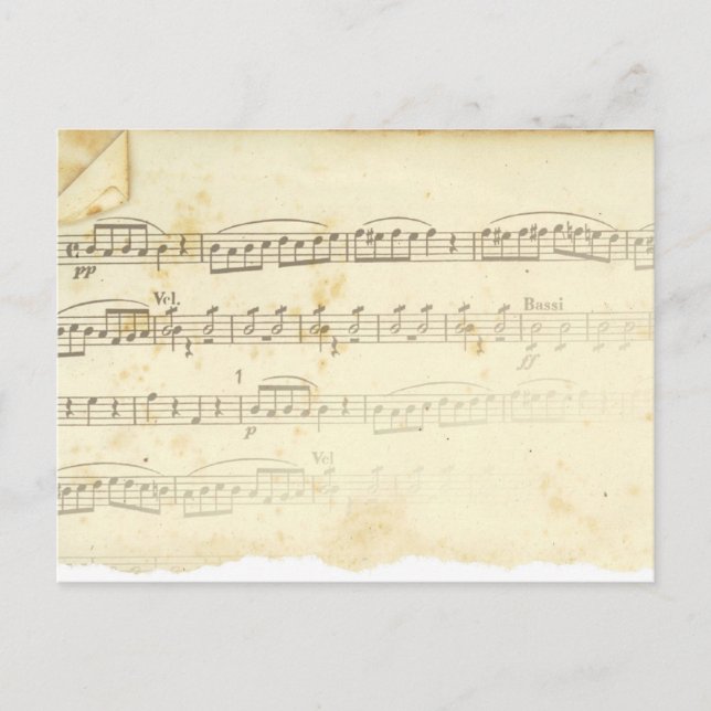 Antique Sheet Music Postcard (Front)