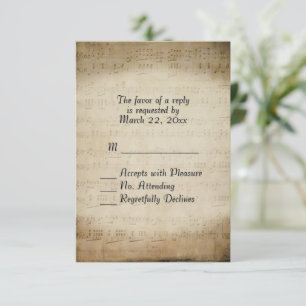 Antique Sheet Music RSVP Card