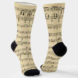 Antique Sheet Music Socks
