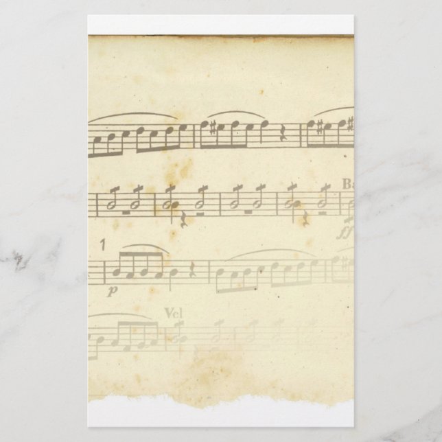 Antique Sheet Music Stationery (Front)