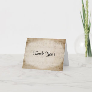 Antique Sheet Music Thank You Card
