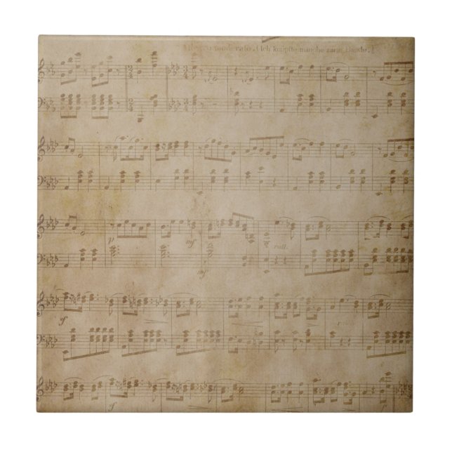 Antique Sheet Music Tile (Front)