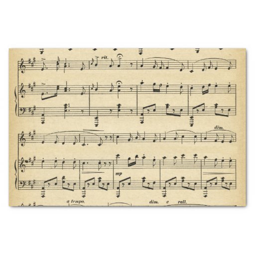 Image of Antique Sheet Music Tissue Paper