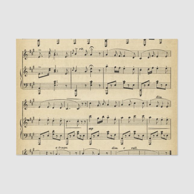 Antique Sheet Music Tissue Paper (Front)